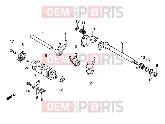Engine » Gearshift drum - Gilera Coguar