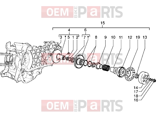 Engine » Driven pulley - Gilera DNA 125