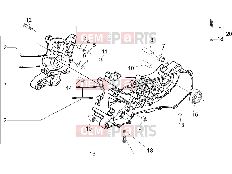 gilera 2006 DNA 50 Engine » Crankcase