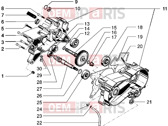 gilera Eaglet automatic Engine » Crankcase