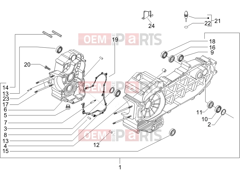 gilera 2008 Fuoco 500 Engine » Crankcase