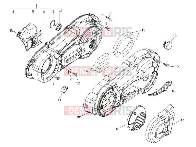 gilera 2011 Fuoco 500 Engine » Crankcase cover - Crankcase cooling