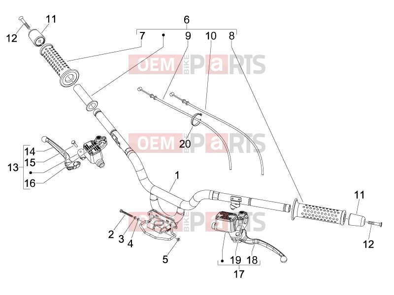 gilera 2013 Fuoco 500 Handlebars/Steering » Handlebars - Master cil.