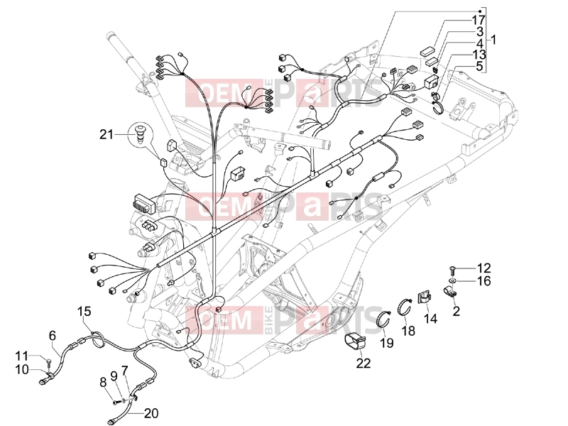 gilera 2013 Fuoco 500 Electrical system » Main cable harness