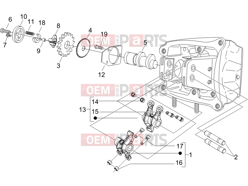 gilera 2013 Fuoco 500 Engine » Rocking levers support unit