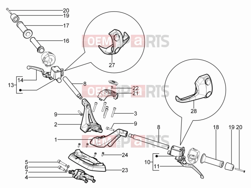Handlebars/Steering » Handlebars - Master cil. - Gilera GP 800 2008
