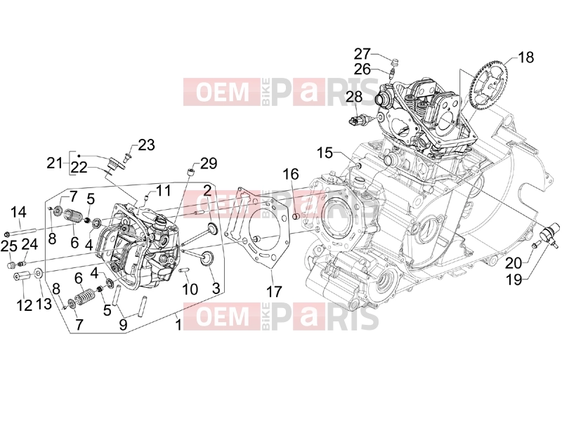 Engine » Head unit - Valve - Gilera GP 800 2008