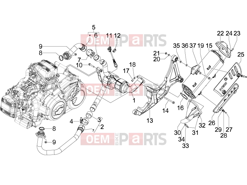 gilera 2010 GP 800 Engine » Silencer