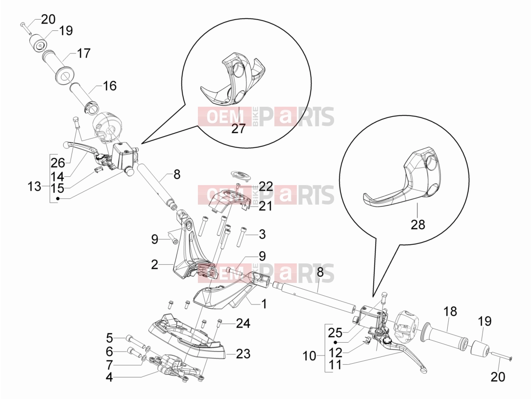 Handlebars/Steering » Handlebars - Master cil. - Gilera GP 800 2011