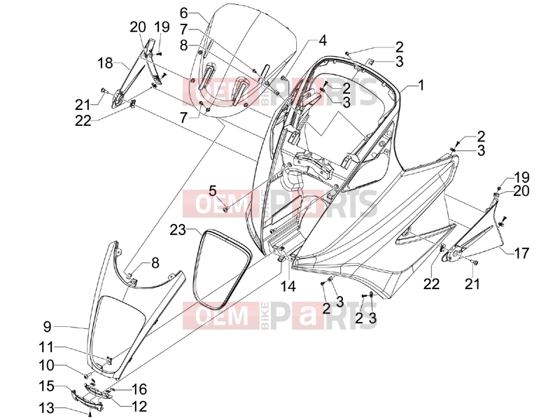 Frame - Plastic parts - Coachwork » Front shield - Gilera GP 800 Centenario 2009