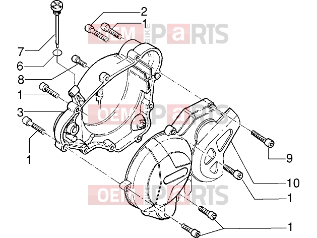 Engine » Half crankcase covers - Gilera GSM