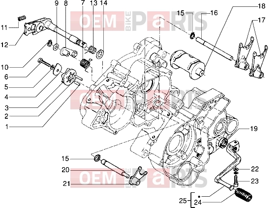 Engine » Selector drum - Gilera GSM