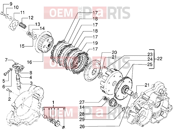 Engine » Clutch unit - Gilera H@k