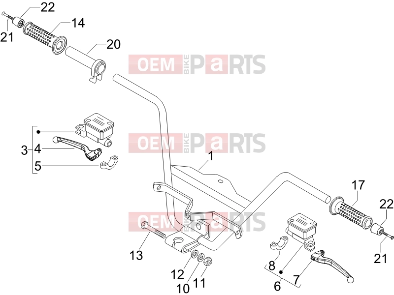 Handlebars/Steering » Handlebars - Master cil. - Gilera Nexus 250 SP 2007