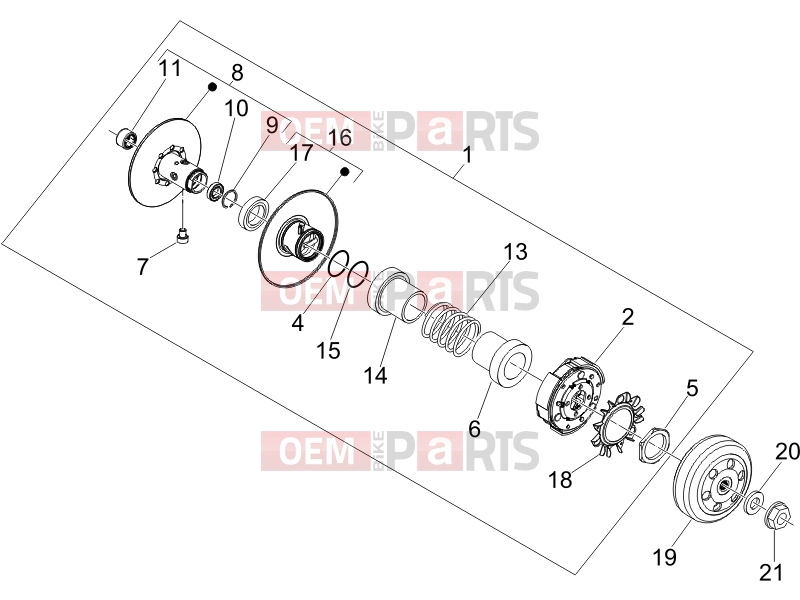 Engine » Driven pulley - Gilera Oregon 250 2008