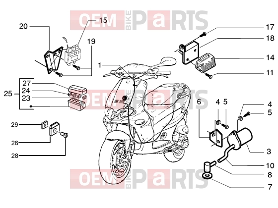 Electrical system » Electrical device - Gilera Runner 200 VXR 4T