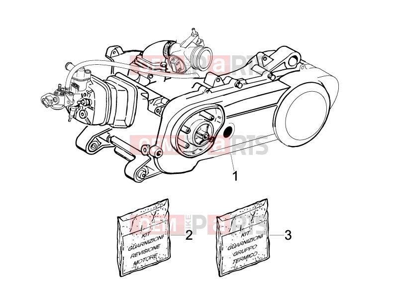 Engine » Engine, assembly - Gilera Runner 50 Pure Jet 2011
