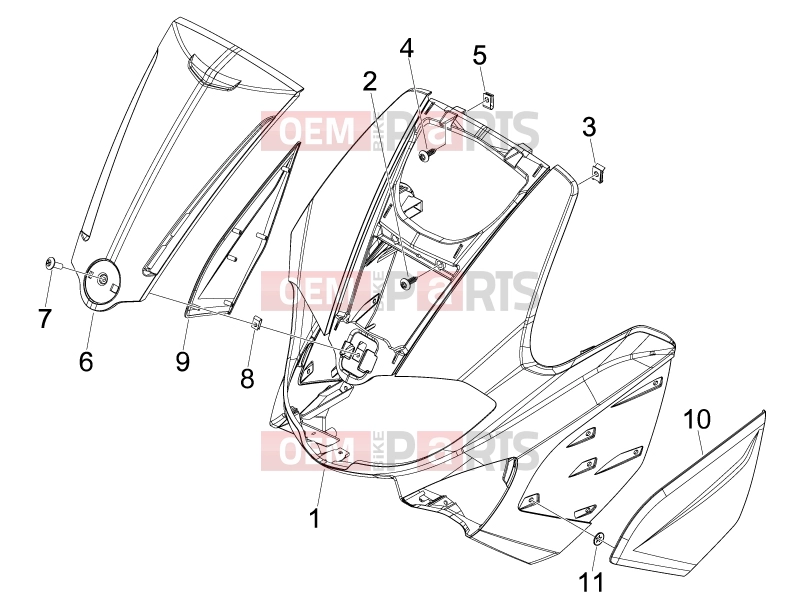 gilera 2013 Runner 50 SP Frame - Plastic parts - Coachwork » Front shield