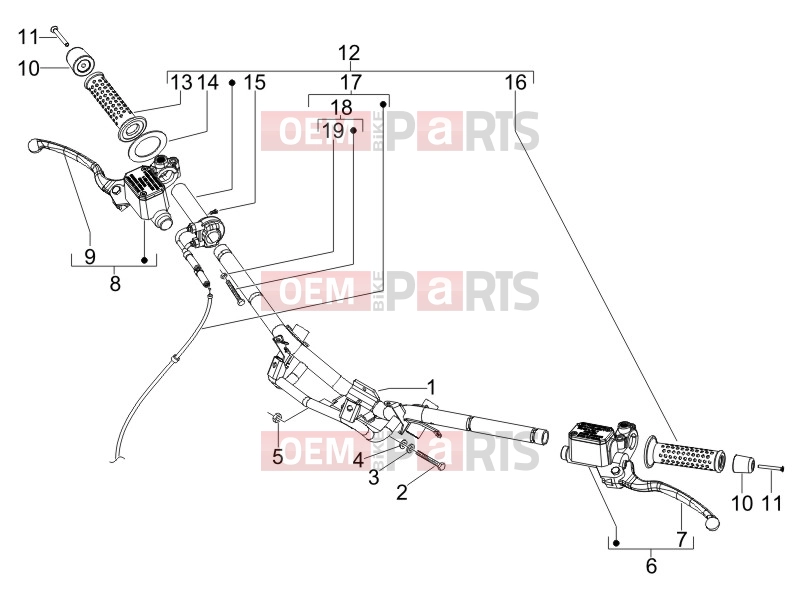 gilera 2015 Runner 50 SP Handlebars/Steering » Handlebars - Master cil.
