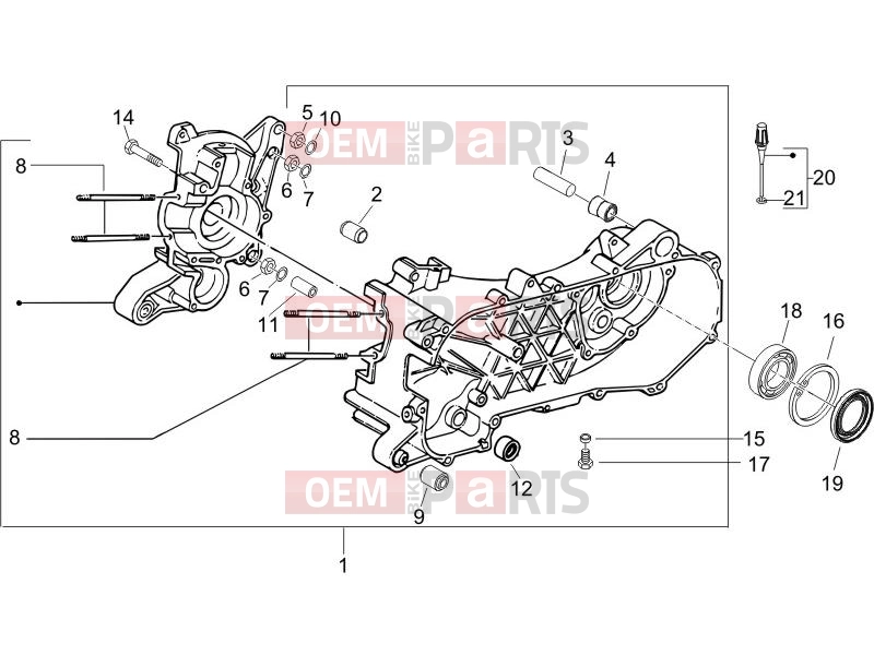 gilera 2007 Runner 50 SP Engine » Crankcase
