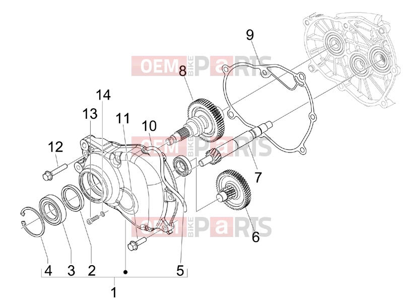 Engine » Reduction unit - Gilera Runner 125 ST 4T 2010