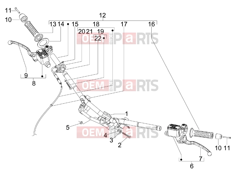 gilera 2011 Runner 125 ST 4T Handlebars/Steering » Handlebars - Master cil.