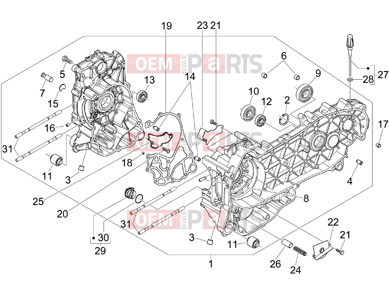 gilera 2015 Runner 125 ST 4T Engine » Crankcase
