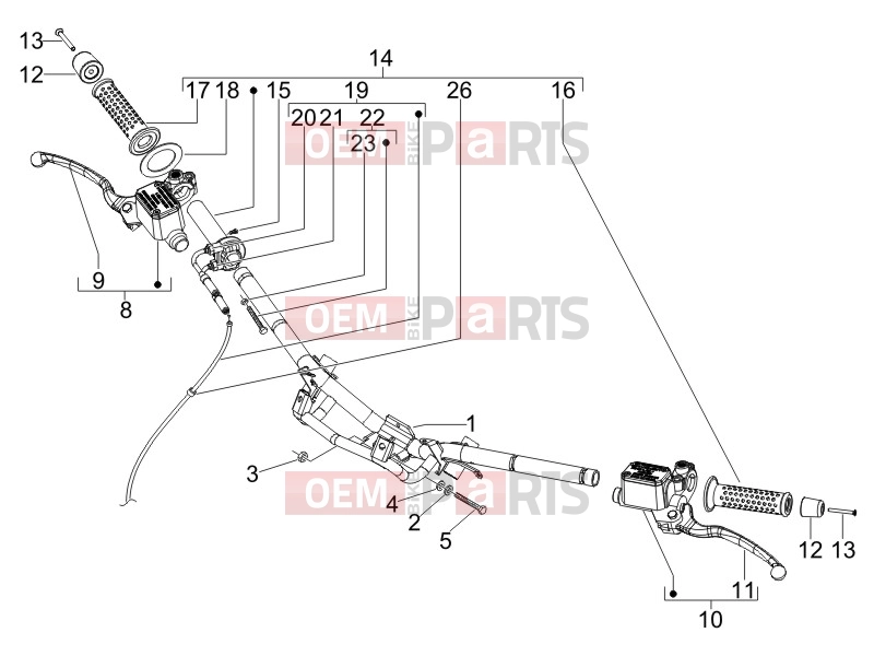 Handlebars/Steering » Handlebars - Master cil. - Gilera Runner 200 ST 4T 2010