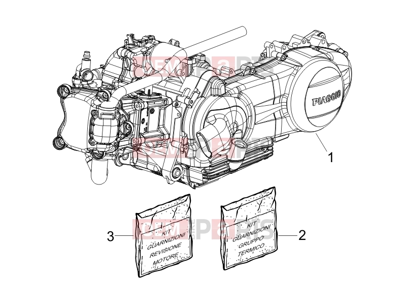 gilera 2011 Runner 200 ST 4T Engine » Engine, assembly