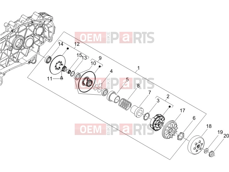 Engine » Driven pulley - Gilera Runner 125 VX 4T 2005