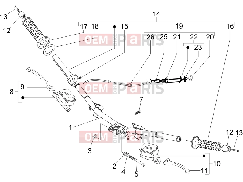 Handlebars/Steering » Handlebars - Master cil. - Gilera Runner 125 VX 4T 2005