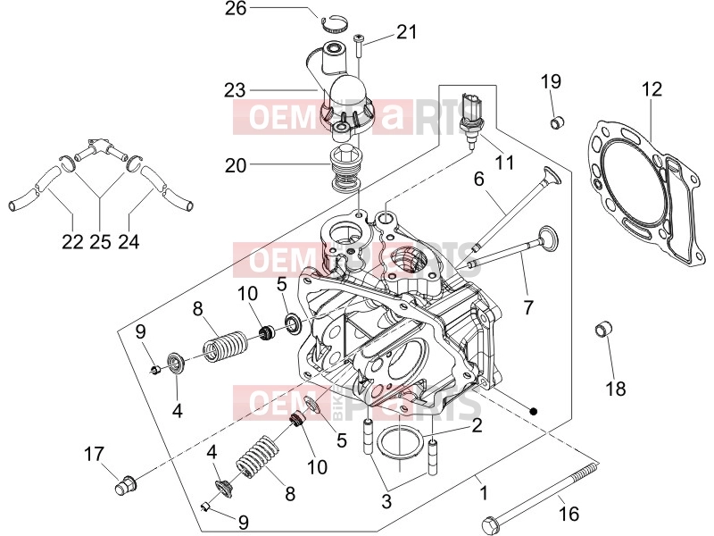Engine » Head unit - Valve - Gilera Runner 125 VX 4T 2006