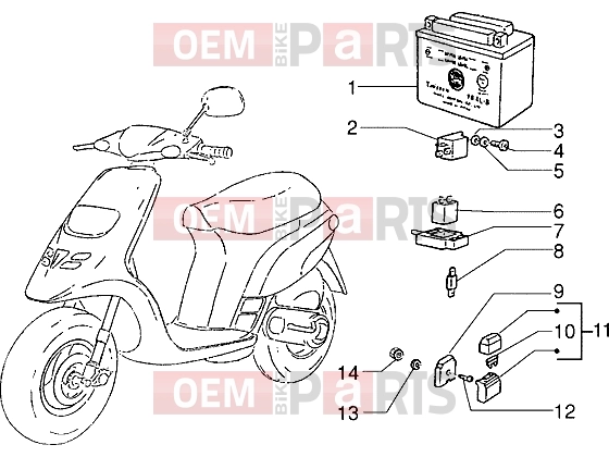 Electrical system » Electrical devices - Gilera Storm 50