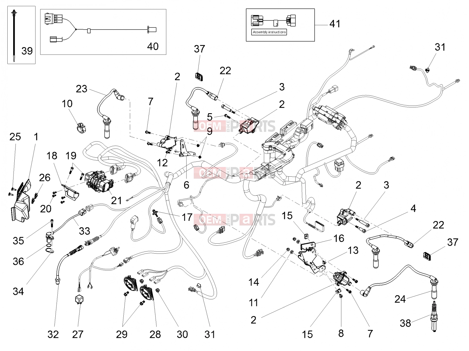 Electrical systems » Front electrical system - Motoguzzi Audace 1400 Carbon ABS 2017