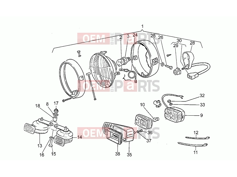MOTOGUZZI SP II 1000 FRAME » Headlight
