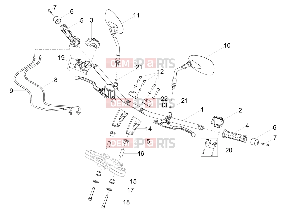 Handlebar - Controls » Handlebar - Controls - Motoguzzi V9 Bobber 850 ABS 2019