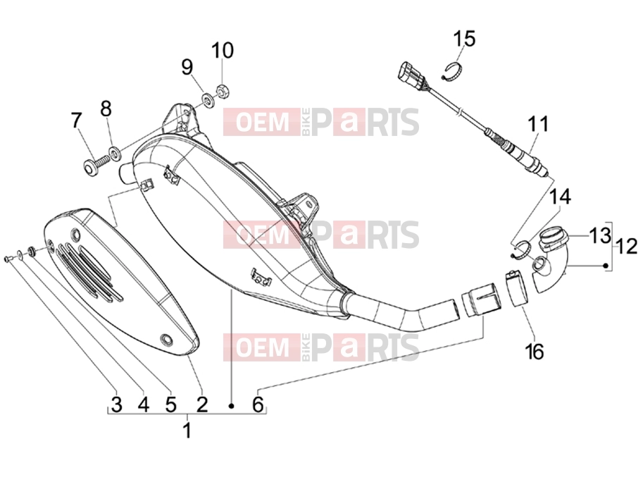 vespa GTS 300 Super ie (USA) Engine » Silencer