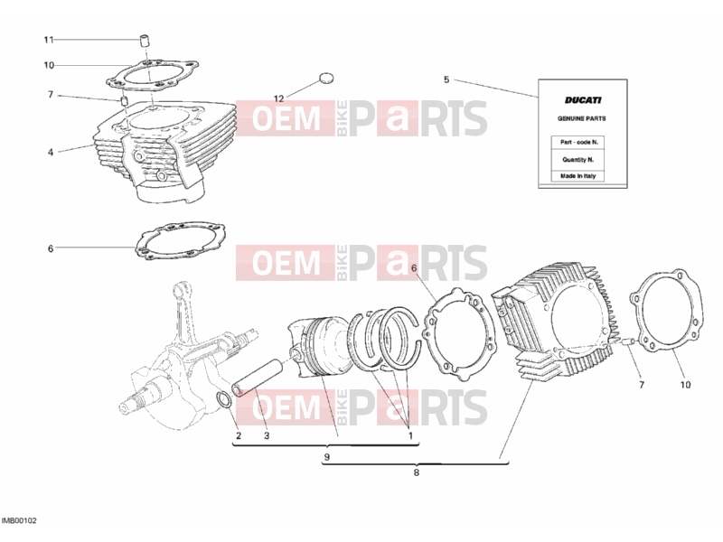 DUCATI 2007 Multistrada 1100 CYLINDER - PISTON » ENGINE CASE