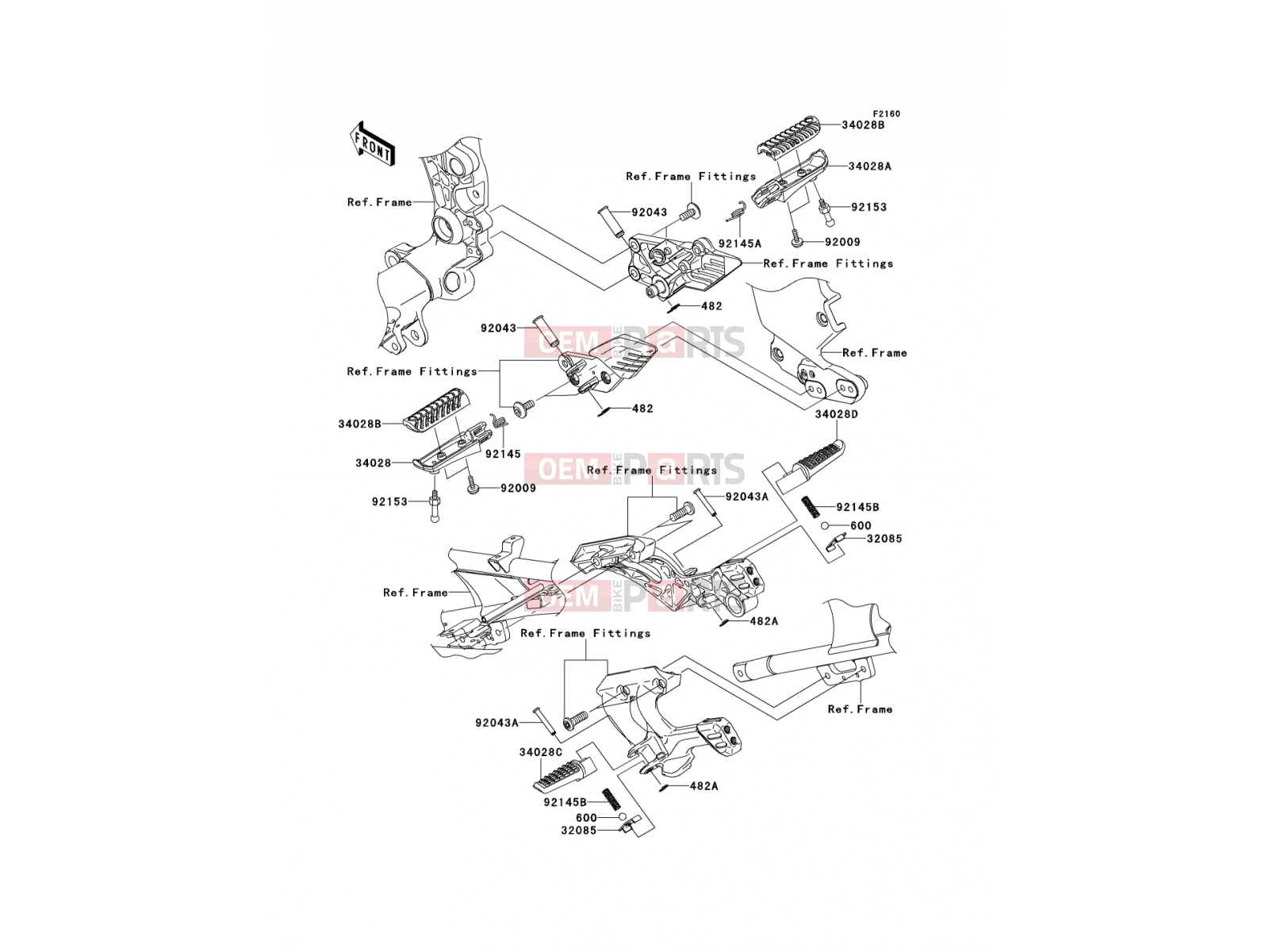 KAWASAKI 2009 Footrests