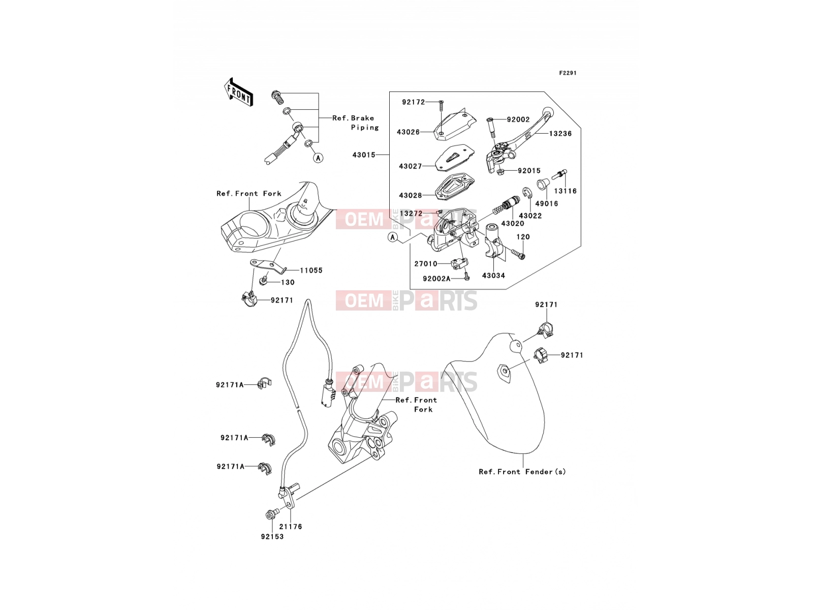 Front Master Cylinder - Kawasaki VERSYS ABS (KLE650DCF) 2012