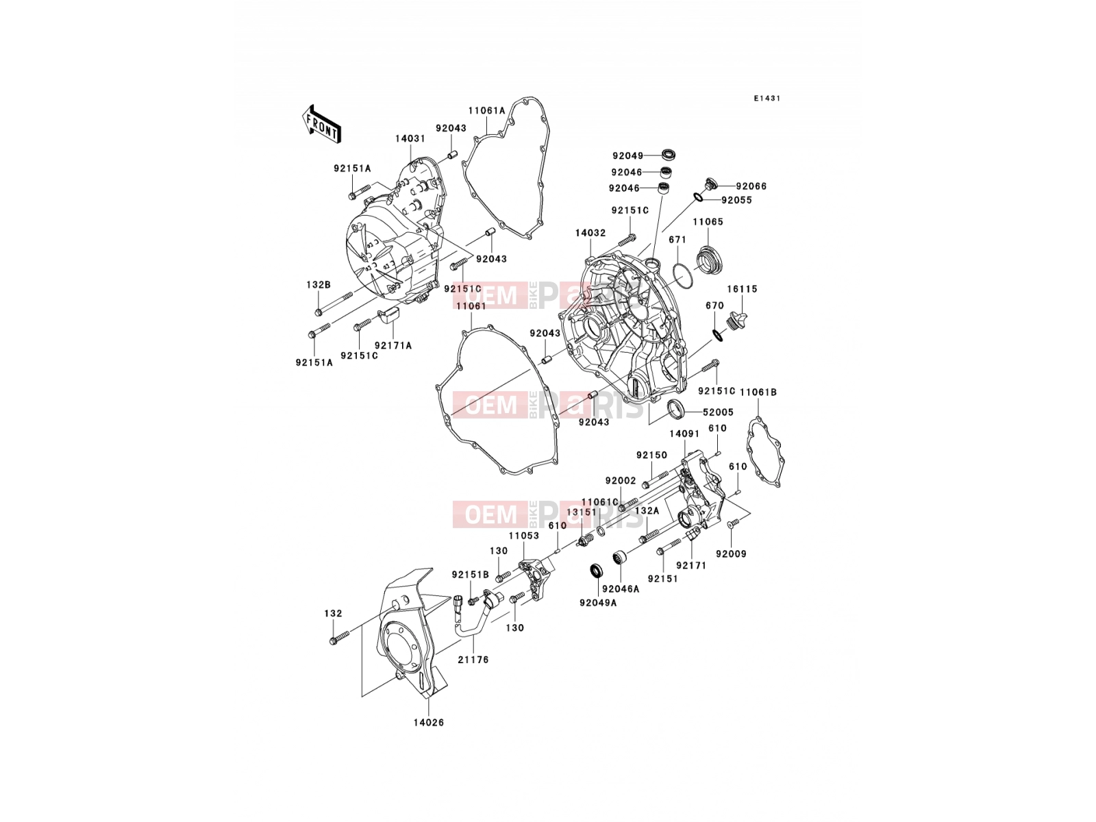 Engine Cover(s) - Kawasaki VERSYS ABS (KLE650DCFW) 2012