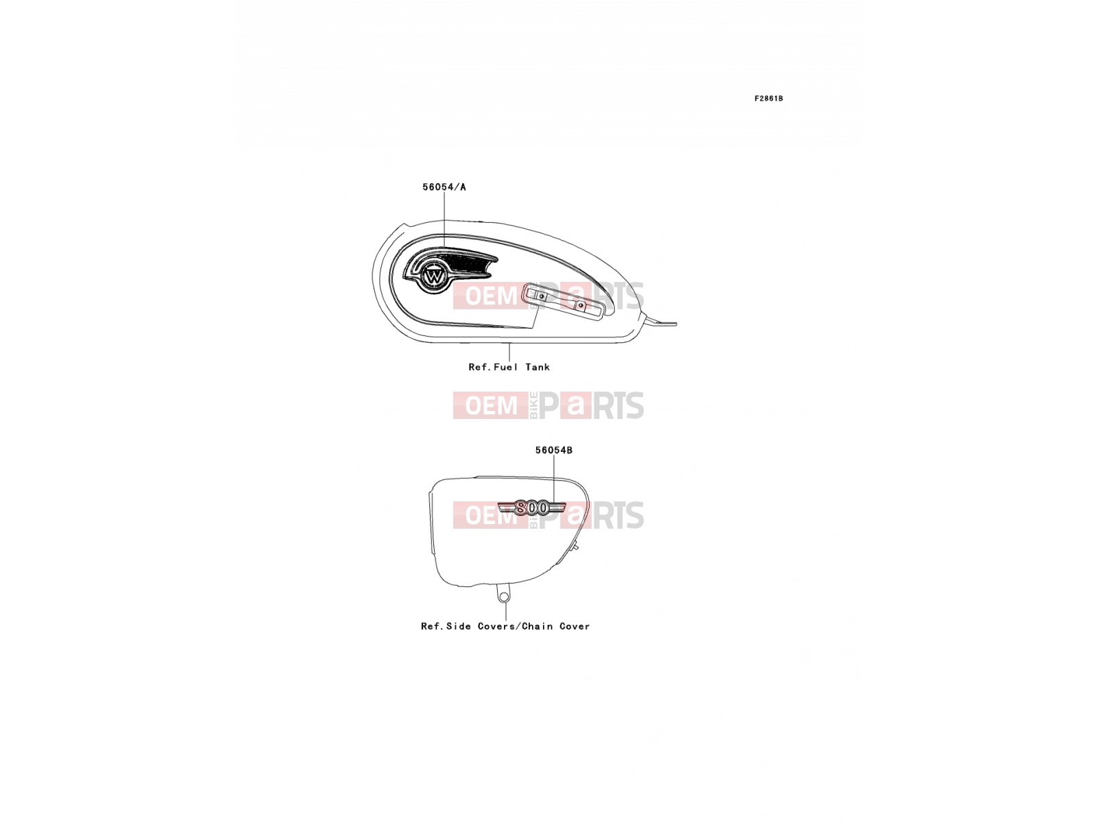 Decals(Blue) - Kawasaki W800 (EJ800ADFA) 2013