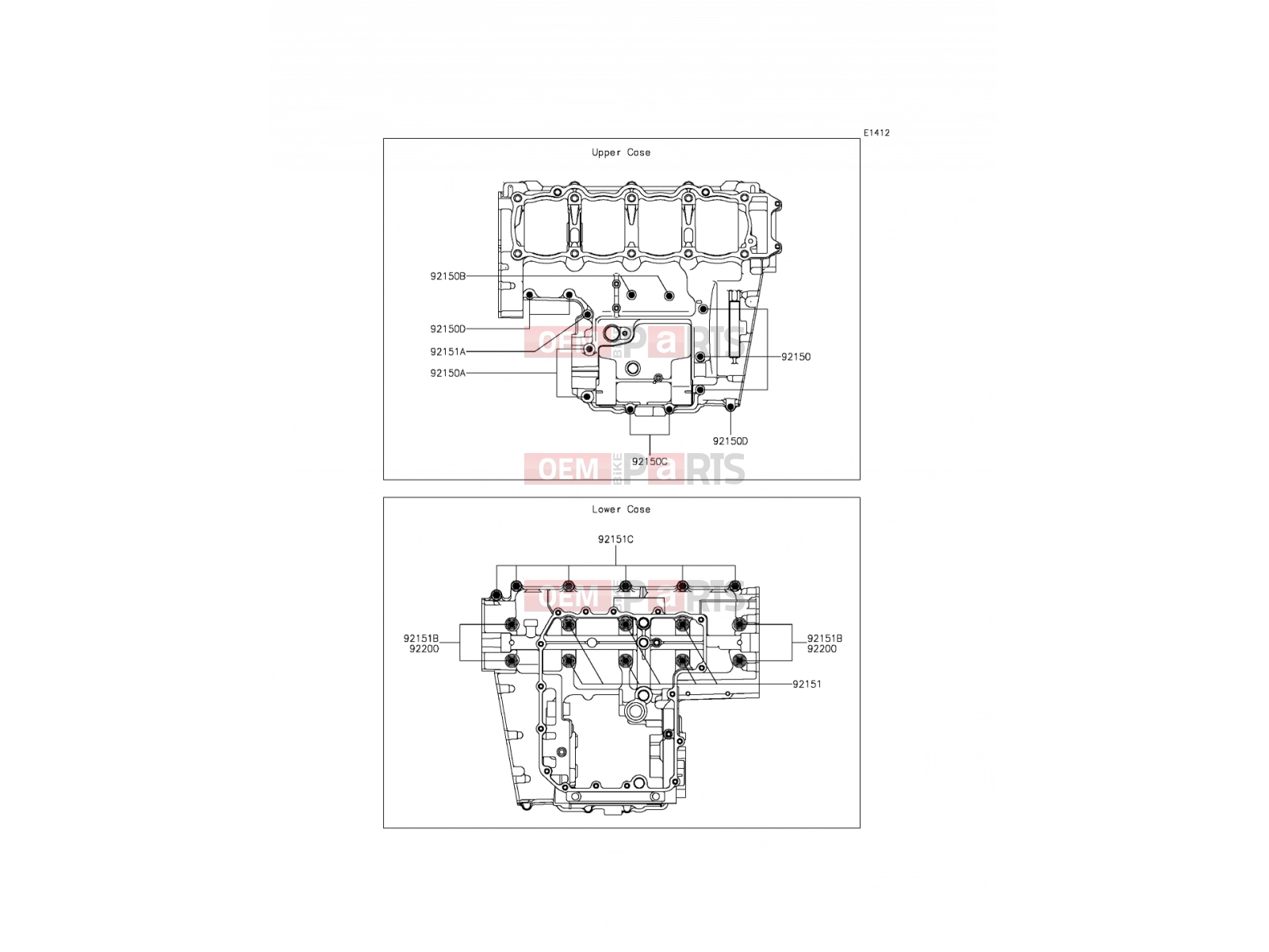 KAWASAKI 2013 Crankcase Bolt Pattern