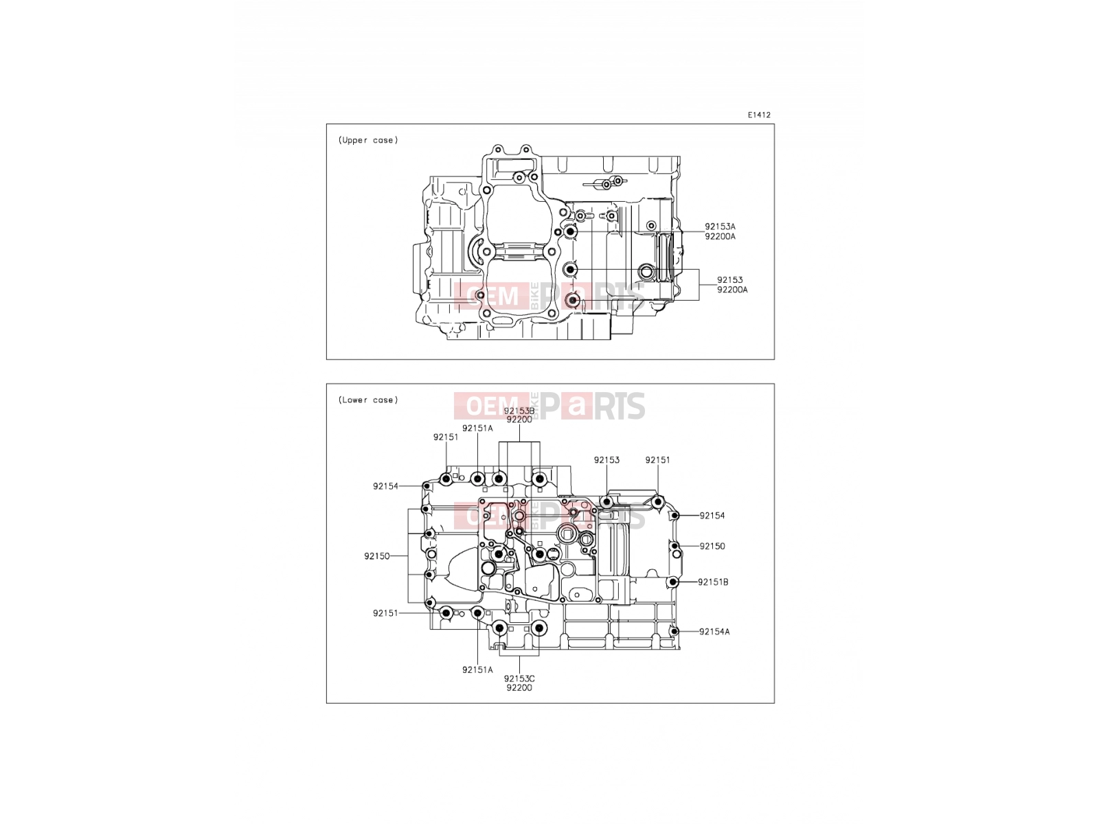 KAWASAKI 2014 Crankcase Bolt Pattern