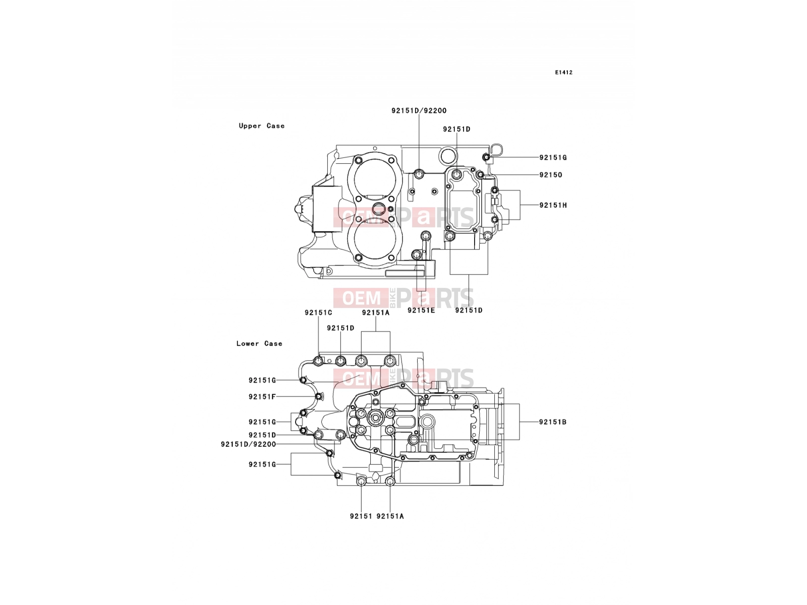 KAWASAKI 2001 Crankcase Bolt Pattern