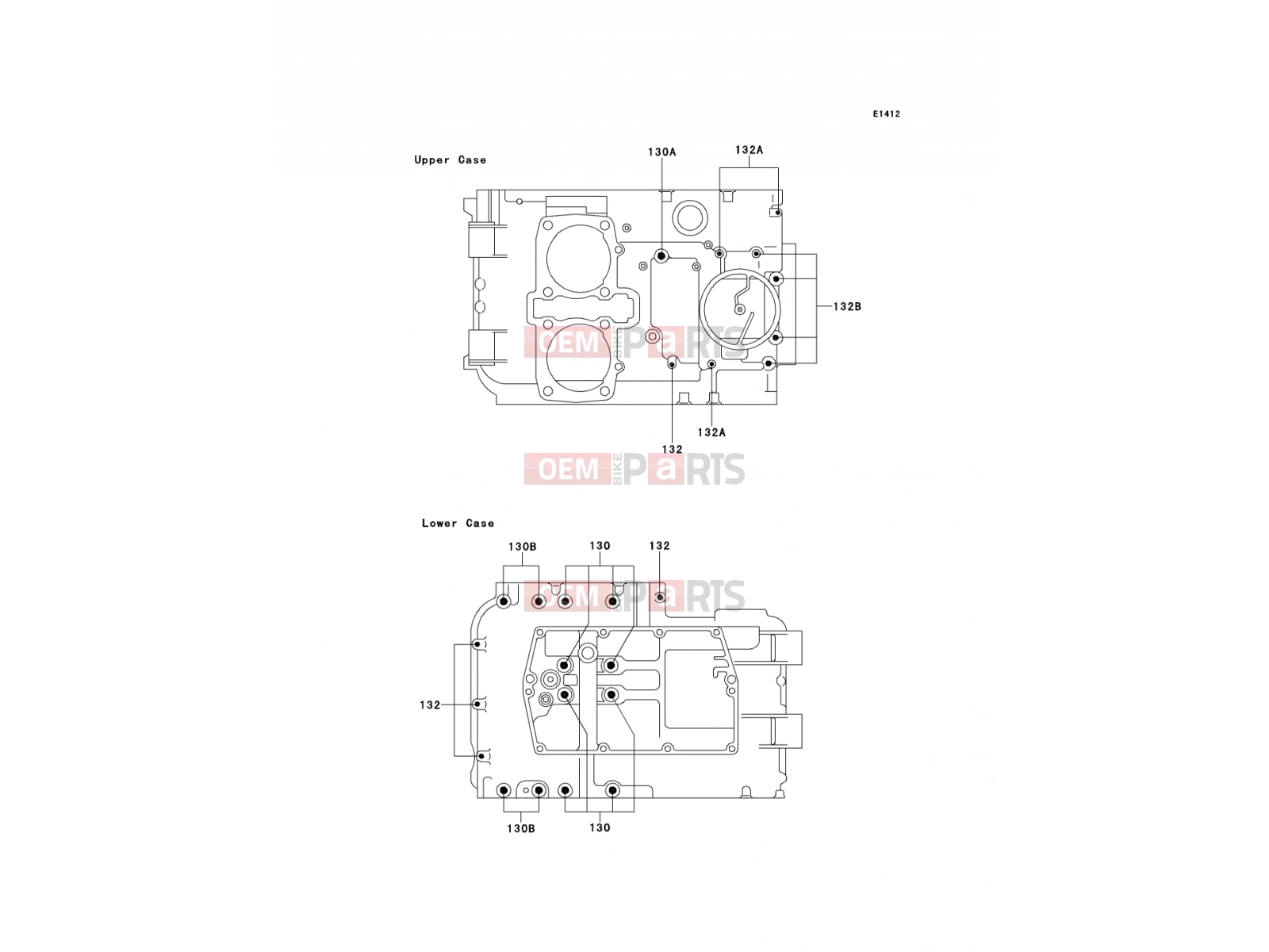 Crankcase Bolt Pattern - Kawasaki ER-5 (ER500-A4) 2000