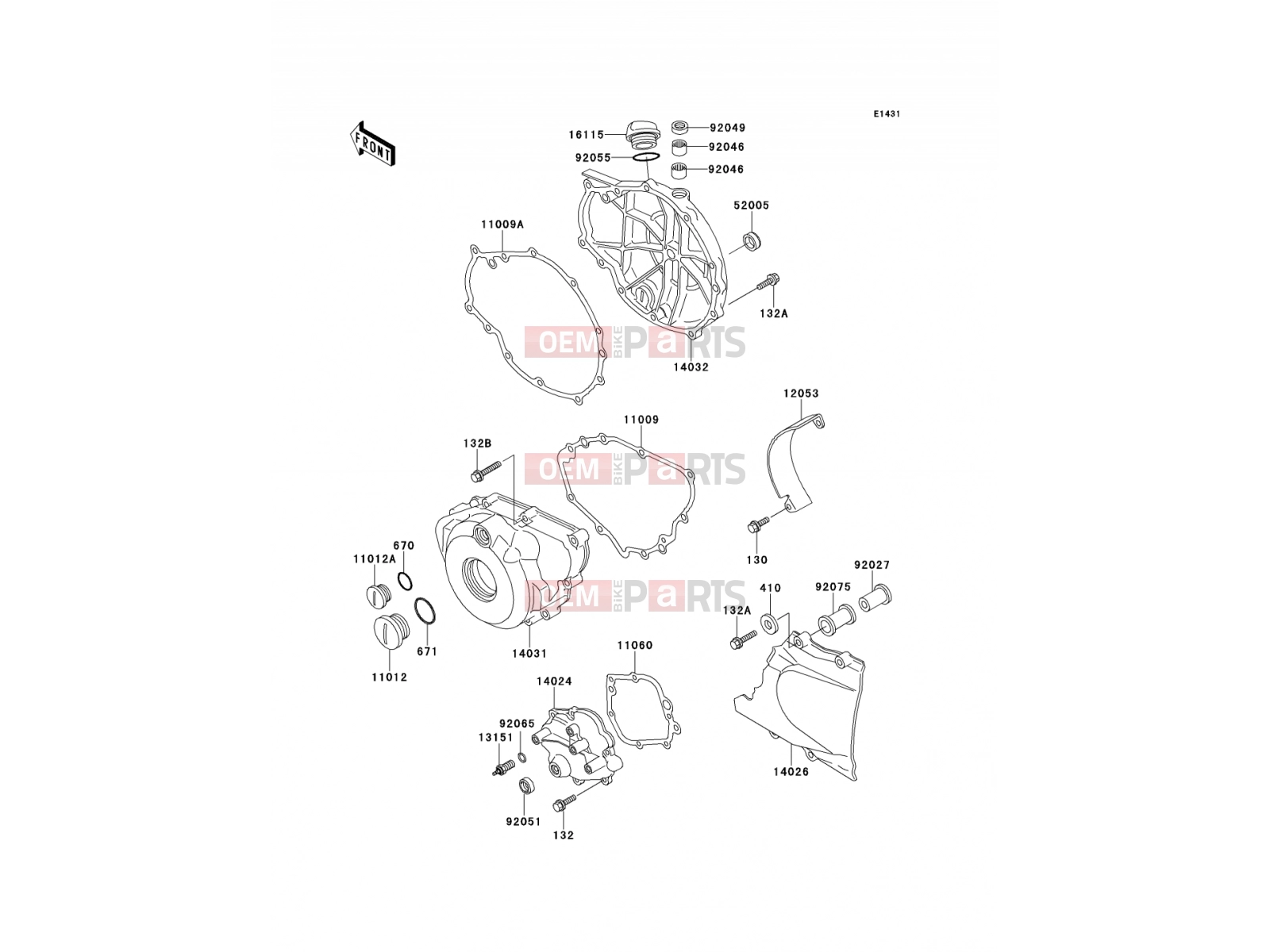 Engine Cover(s) - Kawasaki GPZ500S (EX500-E7) 2000