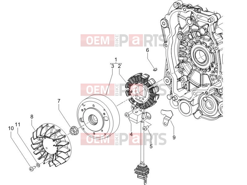 Engine » Flywheel magneto - Piaggio Fly 50 2T 2013
