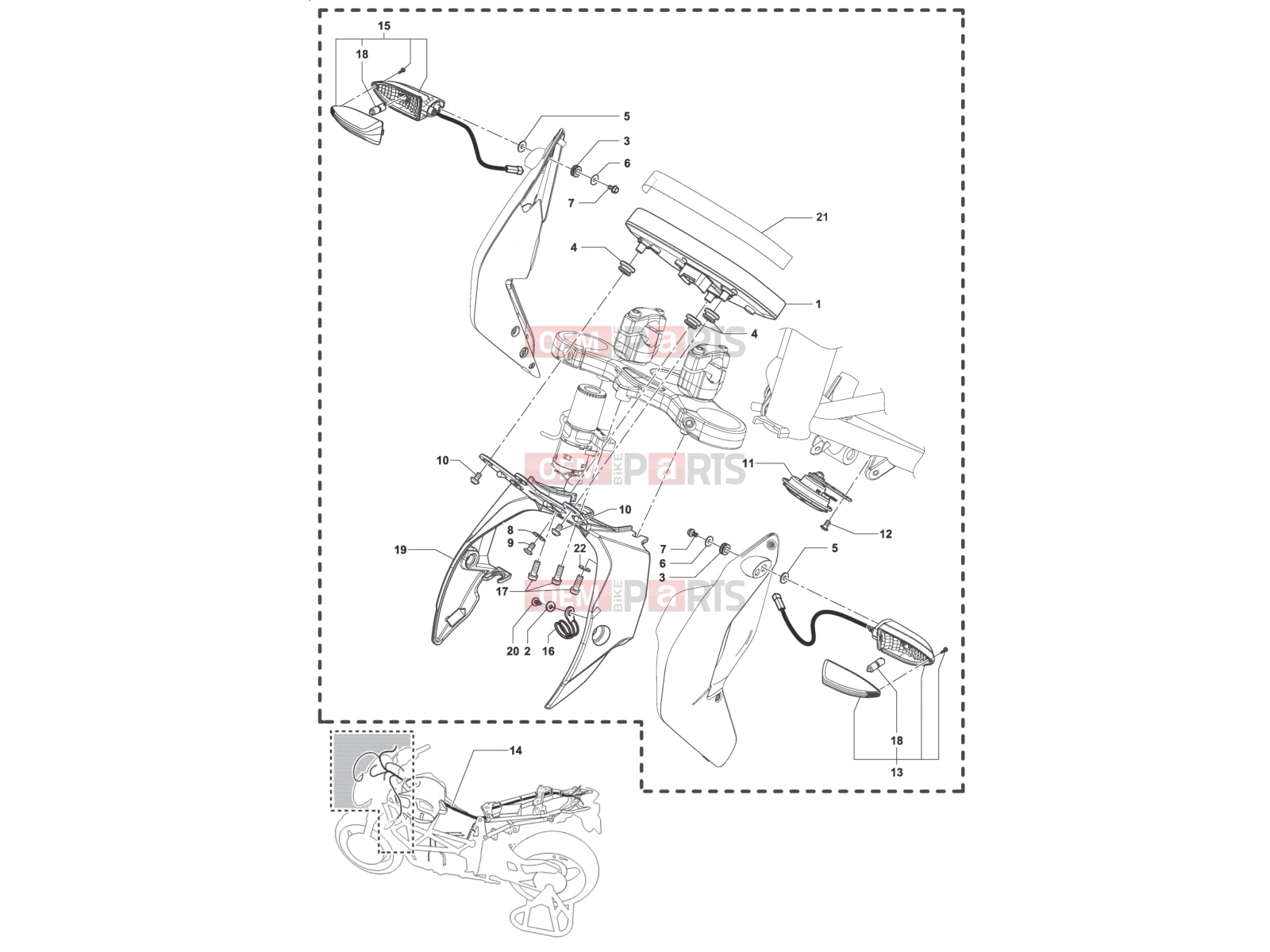 MV Agusta Brutale 675 Dashboard - Indicators