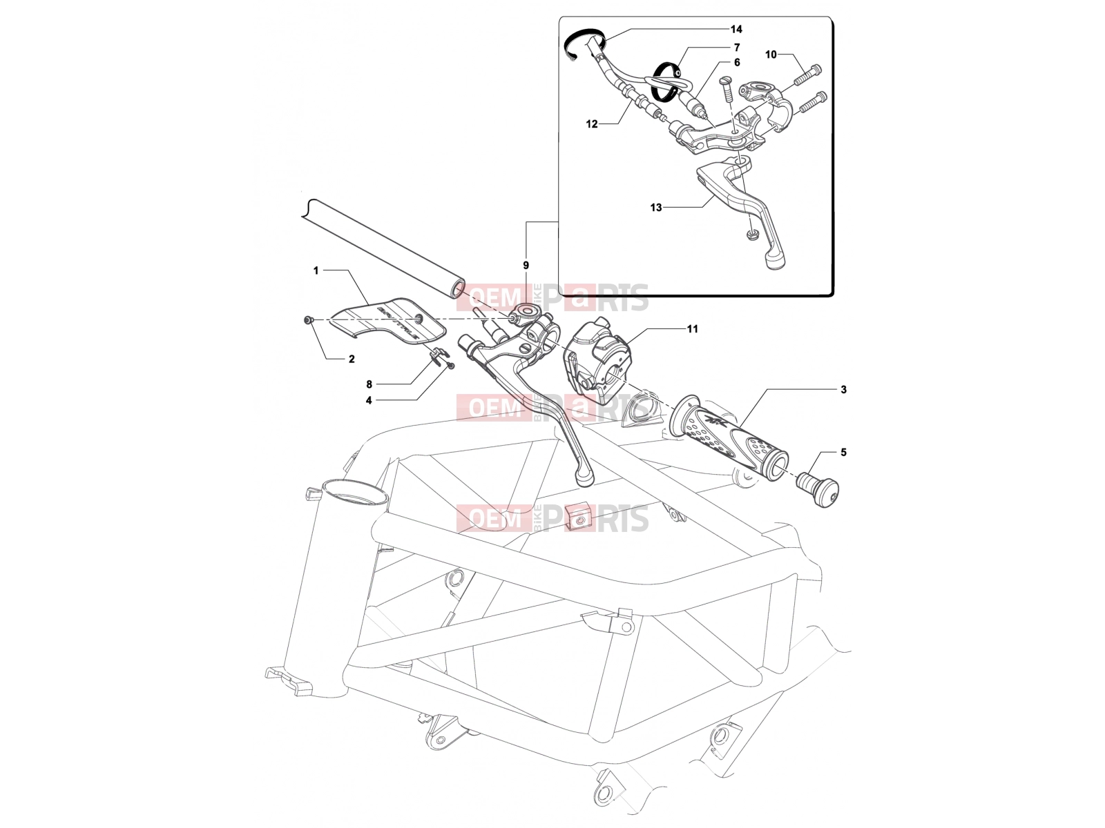 MV Agusta Brutale 800 <2016 Handlebar Assembly Left